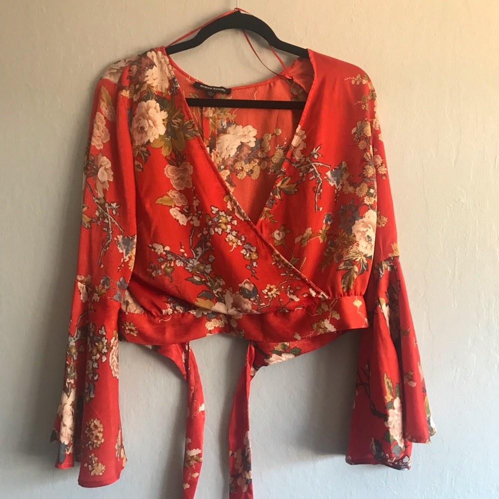 Red Tie Back Crop Top